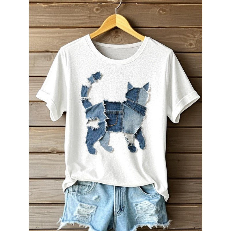 Ardyn Digital Art Print Round-Neck Top