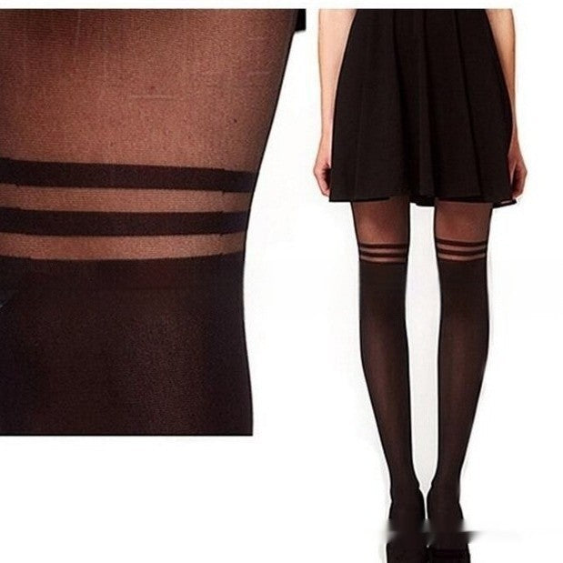 Elana Sheer Striped Patchwork Socks