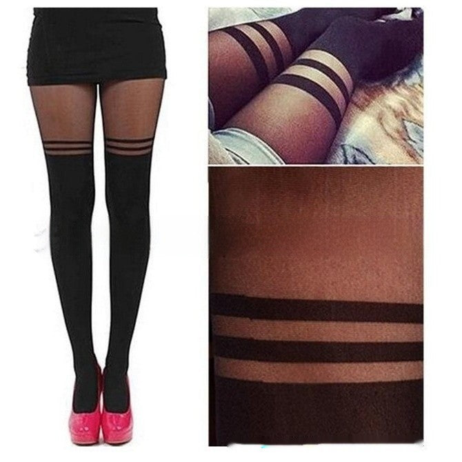 Elana Sheer Striped Patchwork Socks