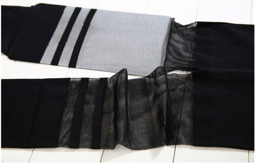 Elana Sheer Striped Patchwork Socks