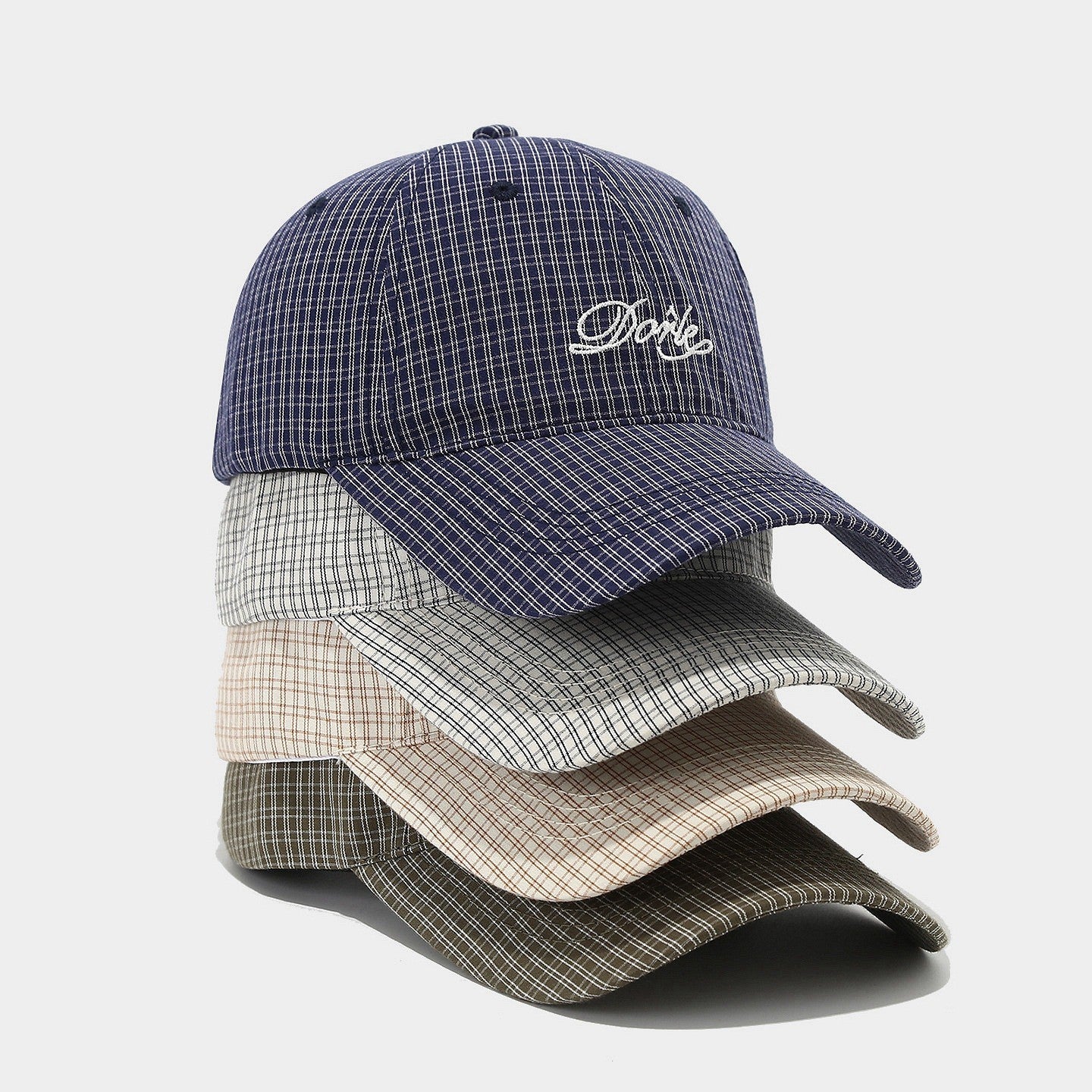 Kaia Plaid Dome Peaked Cap