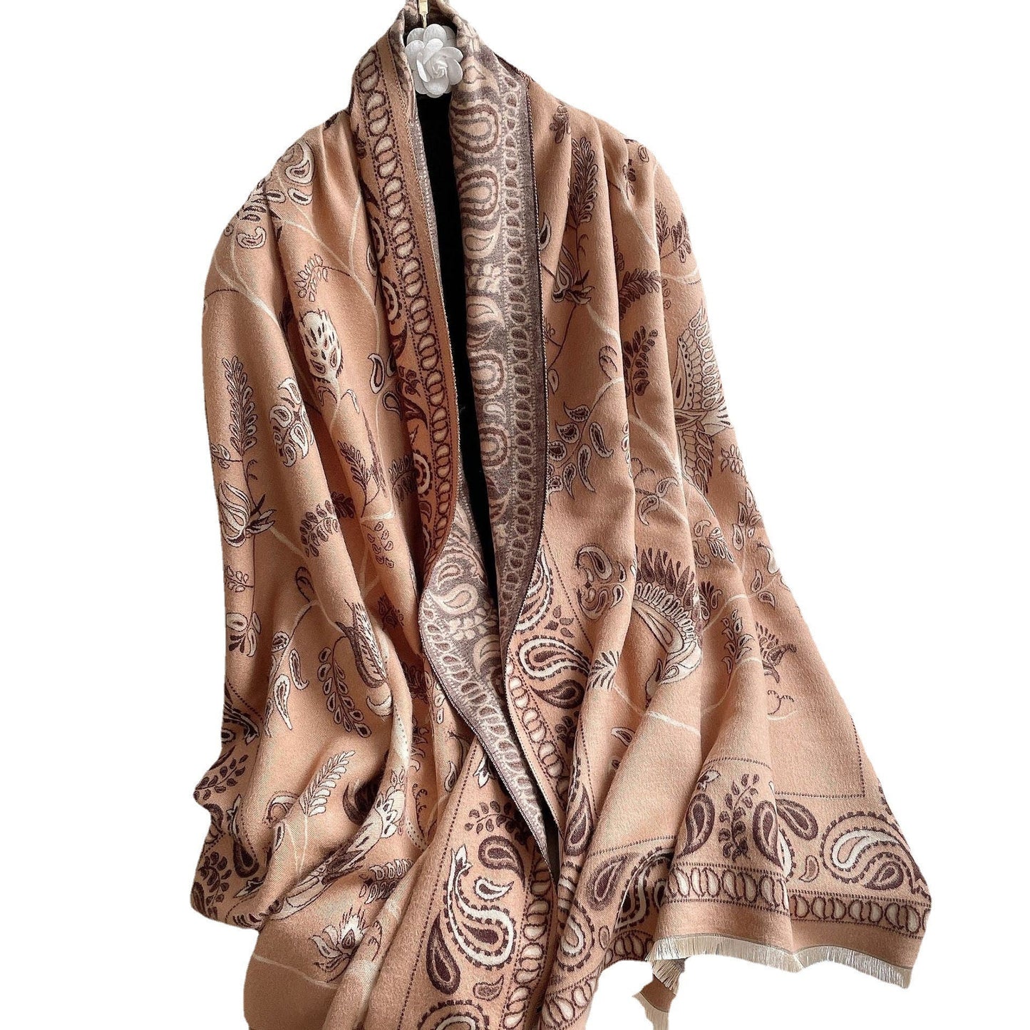 Maribel Tassel Cashmere-Touch Shawl