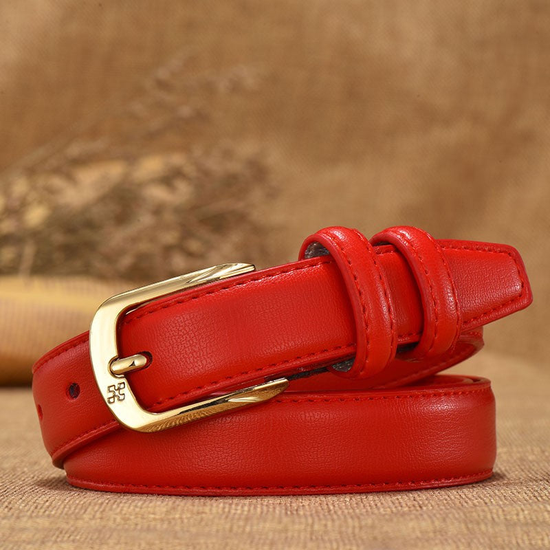 Mirella Retro Leather Double-Ring Belt