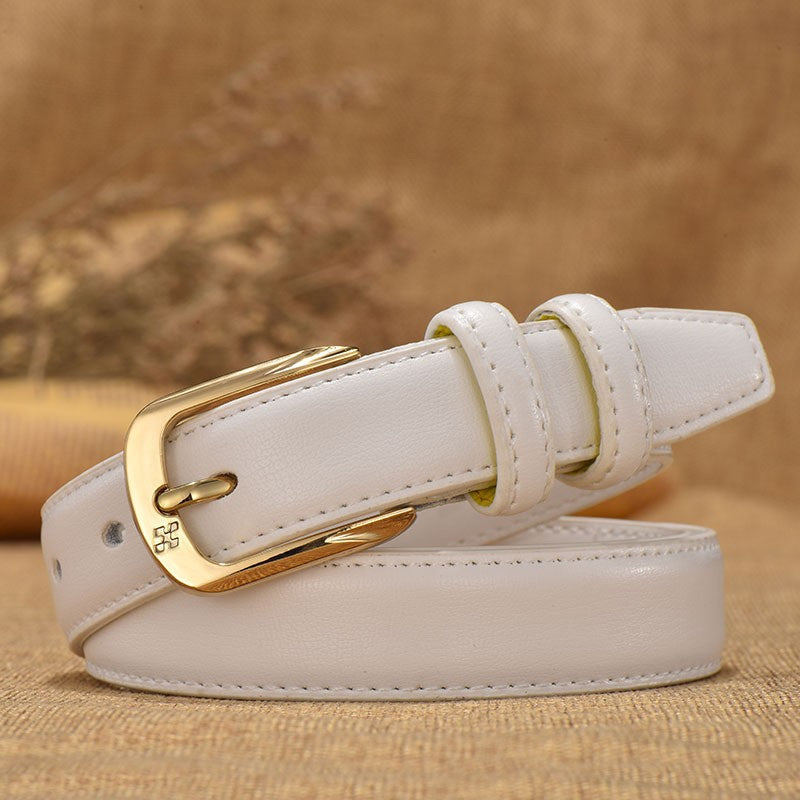 Mirella Retro Leather Double-Ring Belt