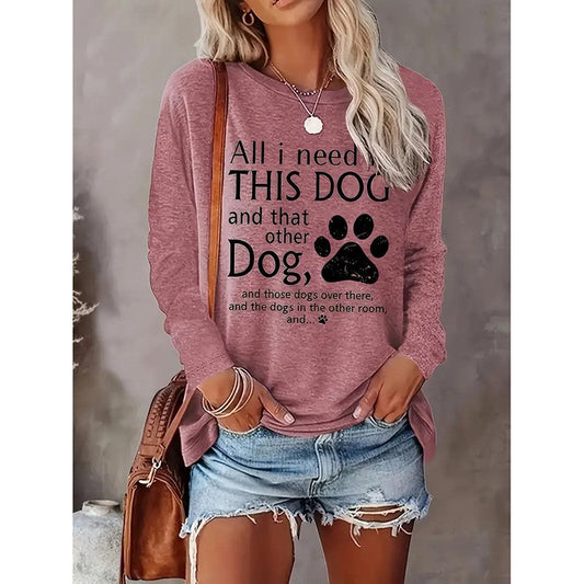Pawsome Love Graphic Long Sleeve Tee