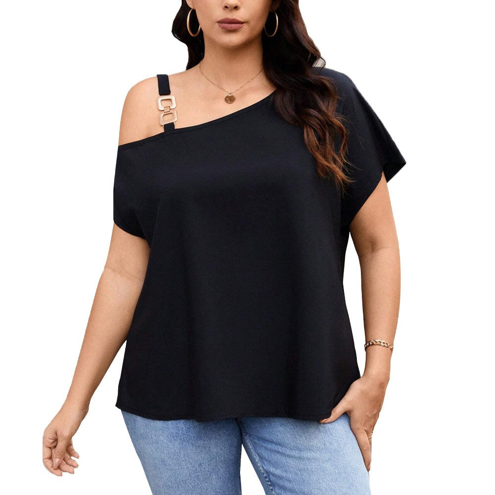 Selene Asymmetry Shoulder Button Top