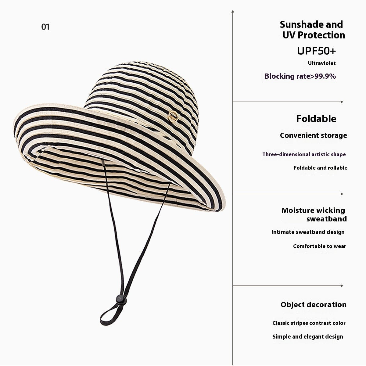 Valeria Contrast-Banded Straw Sun Hat